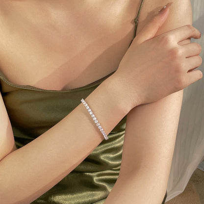 [Polaidi Jewelry]Luxurious Ornate Round Cut Tennis Bracelet