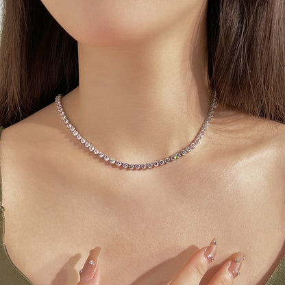 [Polaidi Jewelry]Ornate Heart Cut Tennis Necklace