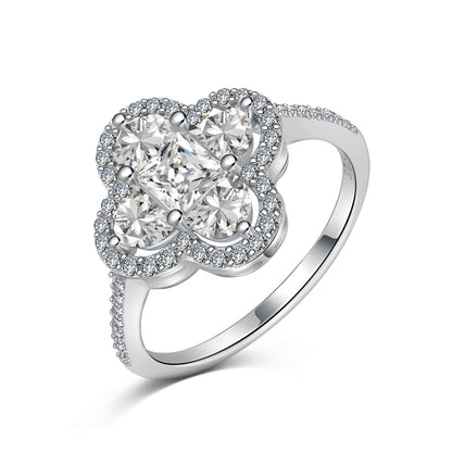 [Polaidi Jewelry]Luxurious Eternity Flower Shape Banquet Ring
