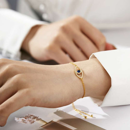 [Polaidi Jewelry]Devil's Eye Hollow Design Bracelet