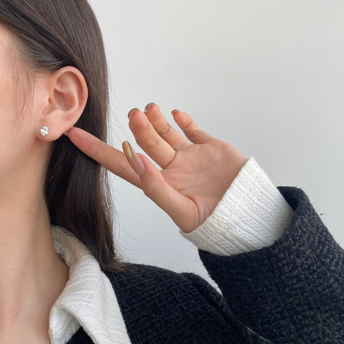 [Polaidi Jewelry]Oval Classic Dignified Elegant Earrings