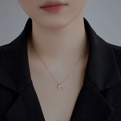 [Polaidi Jewelry]Unique Heart Shape Key Pendent Necklace