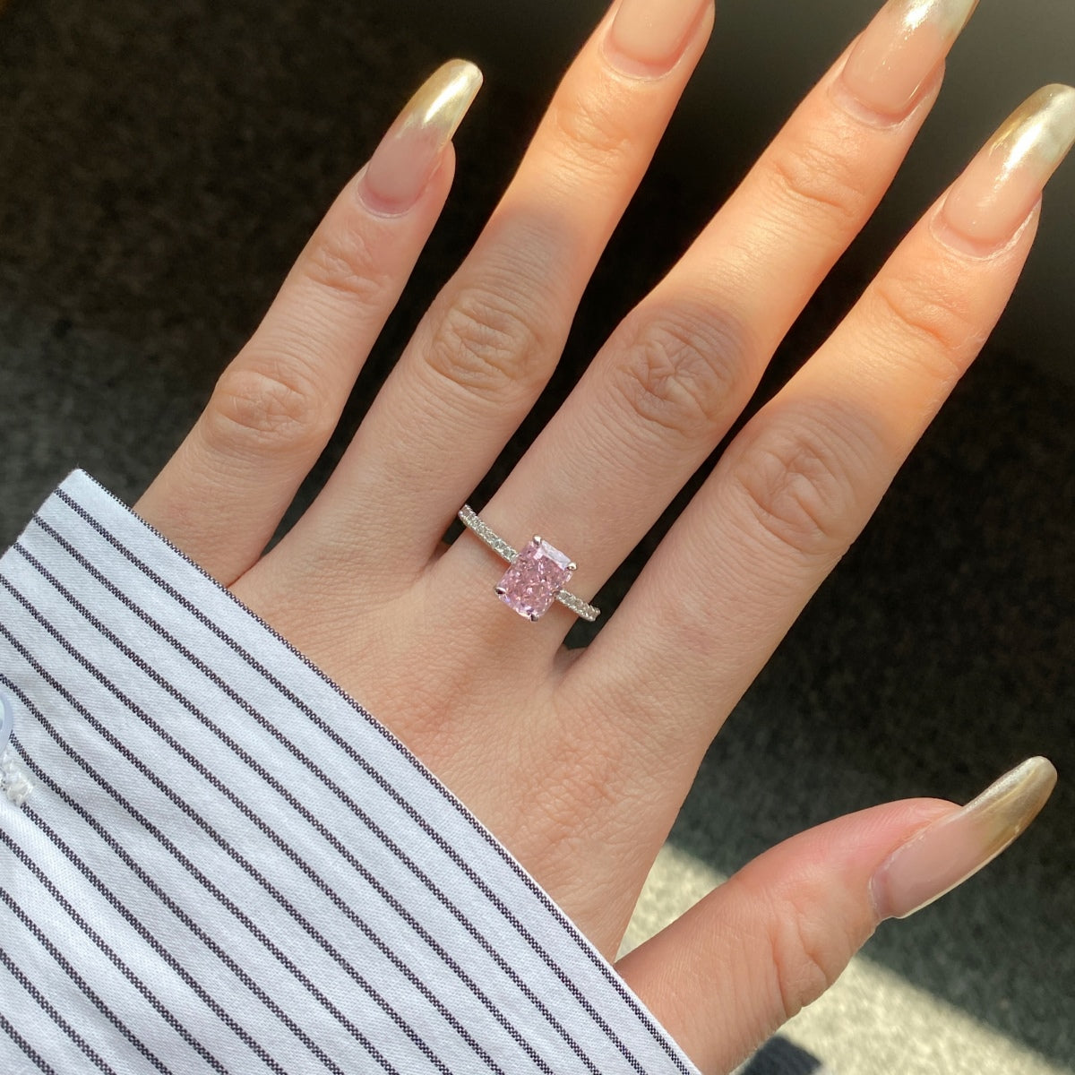 [Polaidi Jewelry]2.0 Carat Dazzling Sparkling Radiant Cut Party Ring