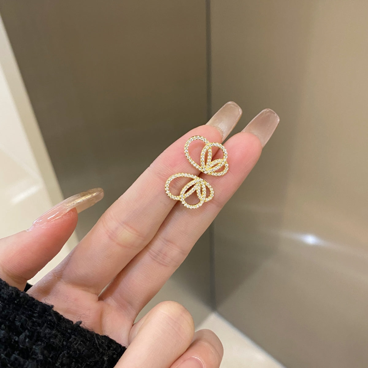 [Polaidi Jewelry]Exquisite Butterfly Shape Earrings