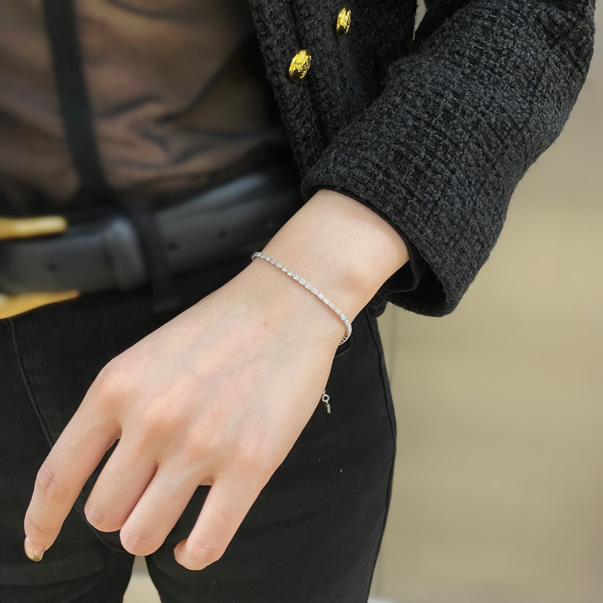 [Polaidi Jewelry]Elegant Emerald Cut Daily Bracelet