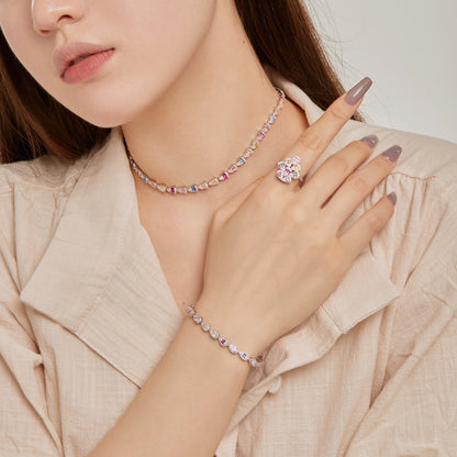 [Polaidi Jewelry]Radiant Colorful Rainbow Necklace