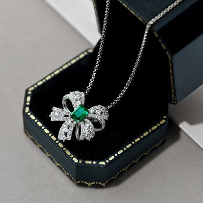 [Polaidi Jewelry]Luxurious Flower Shape Emerald Cut Necklace