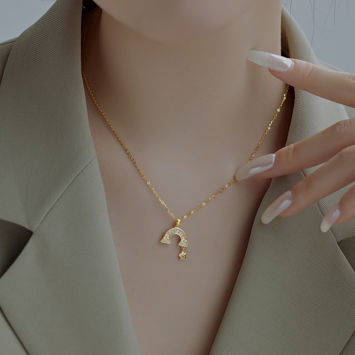 [Polaidi Jewelry]Unique Rainbow Star Necklace