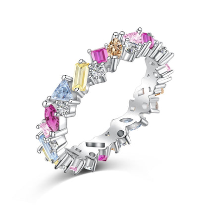 [Polaidi Jewelry]Dazzling Polychromatic Multi cut Daily Ring