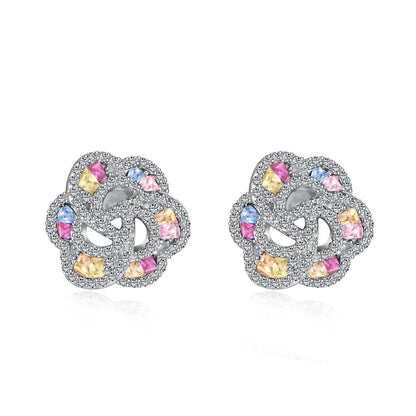 [Polaidi Jewelry]Exquisite Flower Shape Daily Earrings