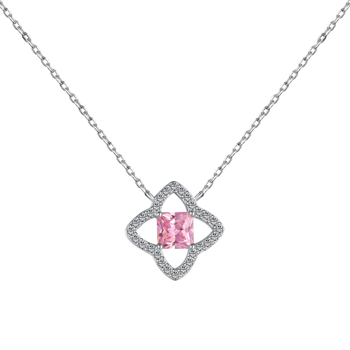 [Polaidi Jewelry]Exquisite Flower Shape Princess Cut Necklace