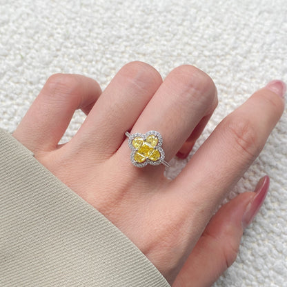 [Polaidi Jewelry]Luxurious Eternity Flower Shape Banquet Ring