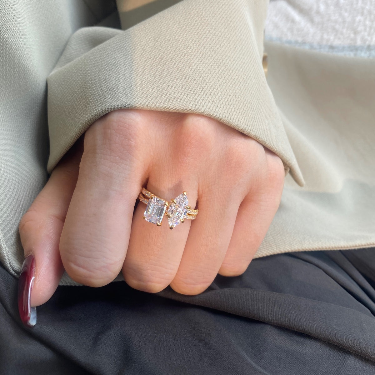 [Polaidi Jewelry]2.0 Carat Scintillating Ornate Radiant Cut Party Ring