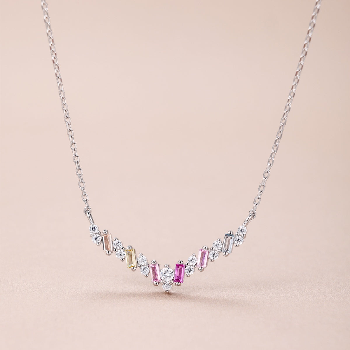 [Polaidi Jewelry]Dazzling Rainbow Necklace