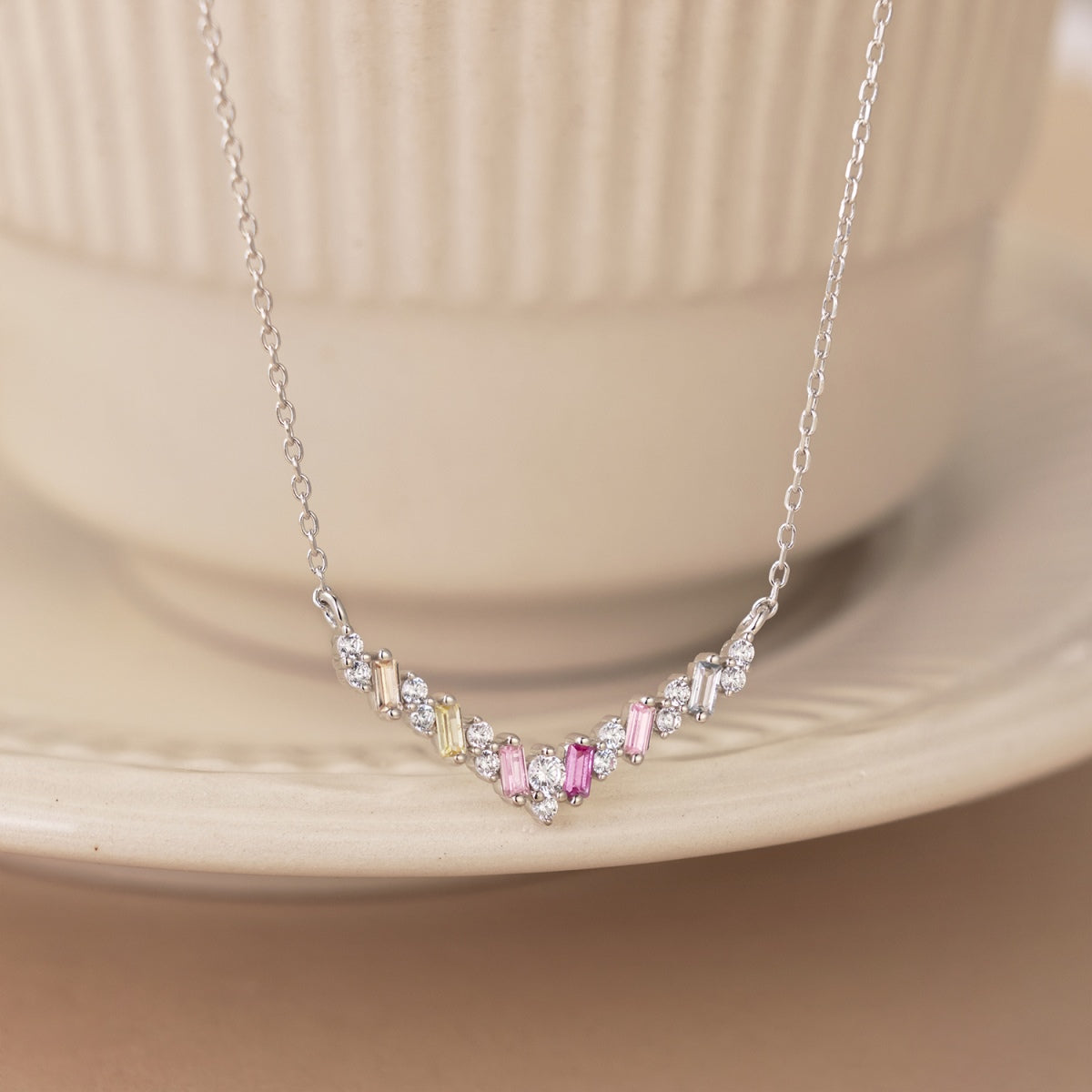 [Polaidi Jewelry]Dazzling Rainbow Necklace