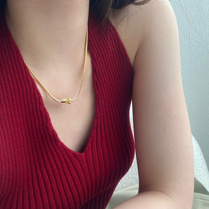 [Polaidi Jewelry]Delicate Round Shape Tennis Necklace