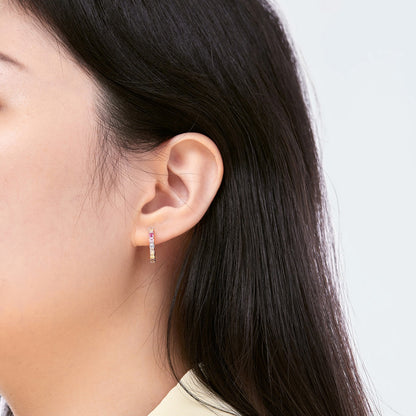 [Polaidi Jewelry]Radiant Colorful Round Cut Earrings
