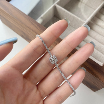 [Polaidi Jewelry]Luxurious Dazzling Square Shape Banquet Bracelet