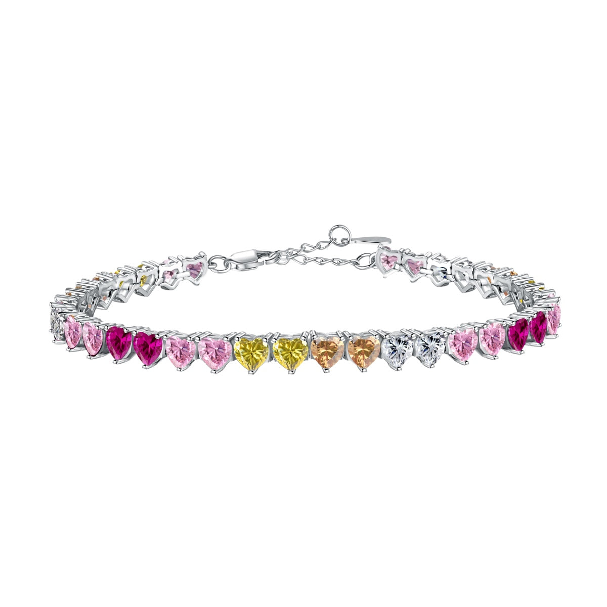 [Polaidi Jewelry]Luxurious Colorful Romantic Heart Shape Lover Bracelet