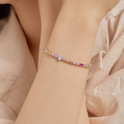 [Polaidi Jewelry]Delicate Romantic Heart Shape Lover Bracelet