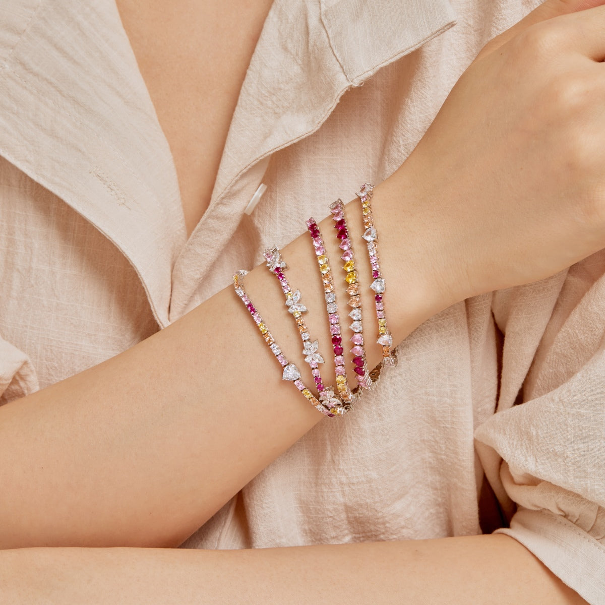 [Polaidi Jewelry]Delicate Romantic Heart Shape Lover Bracelet