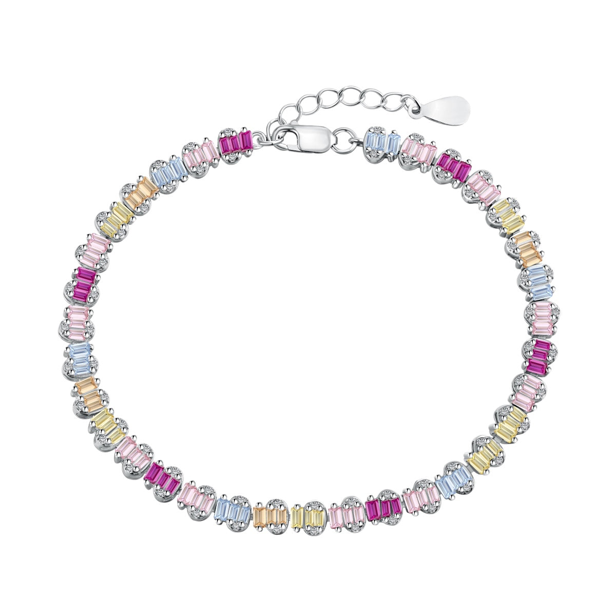[Polaidi Jewelry]Delicate Colorful Emerald Cut Party Bracelet
