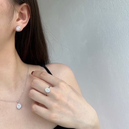 [Polaidi Jewelry]Delicate Radiant Oval Cut Daily Earrings