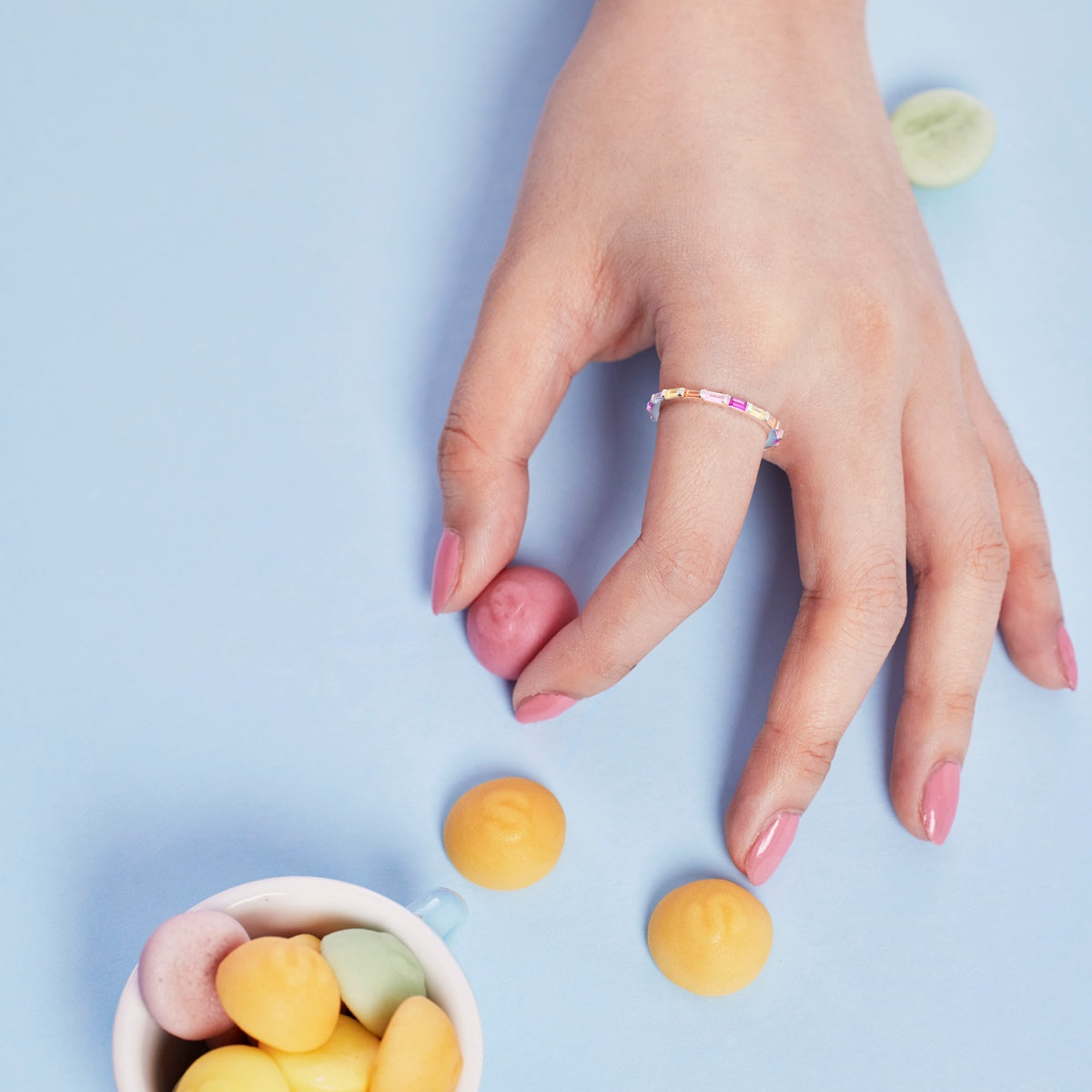 [Polaidi Jewelry]Lively In Shades Elegant Radiant Cut Daily Ring