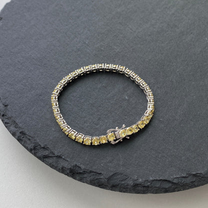 [Polaidi Jewelry]Ornate Dazzling Round Cut Tennis Bracelet
