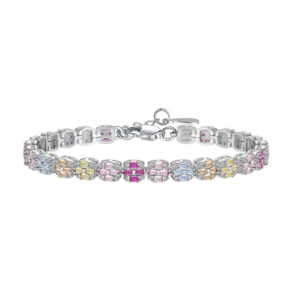 [Polaidi Jewelry]Delicate Colorful Emerald Cut Daily Bracelet