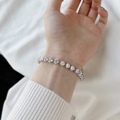 [Polaidi Jewelry]0.75 Carat Elegant Romantic Heart Shape Lover Bracelet