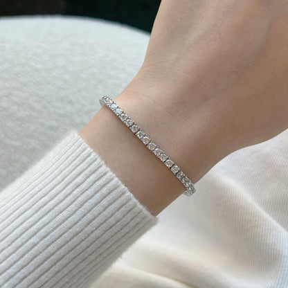 [Polaidi Jewelry]Dainty Charming Round Cut Tennis Bracelet