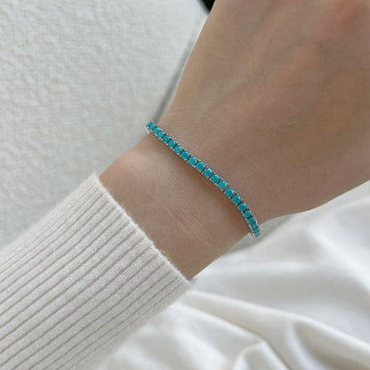 [Polaidi Jewelry]Dainty Charming Round Cut Tennis Bracelet