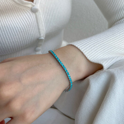 [Polaidi Jewelry]Dainty Charming Round Cut Tennis Bracelet