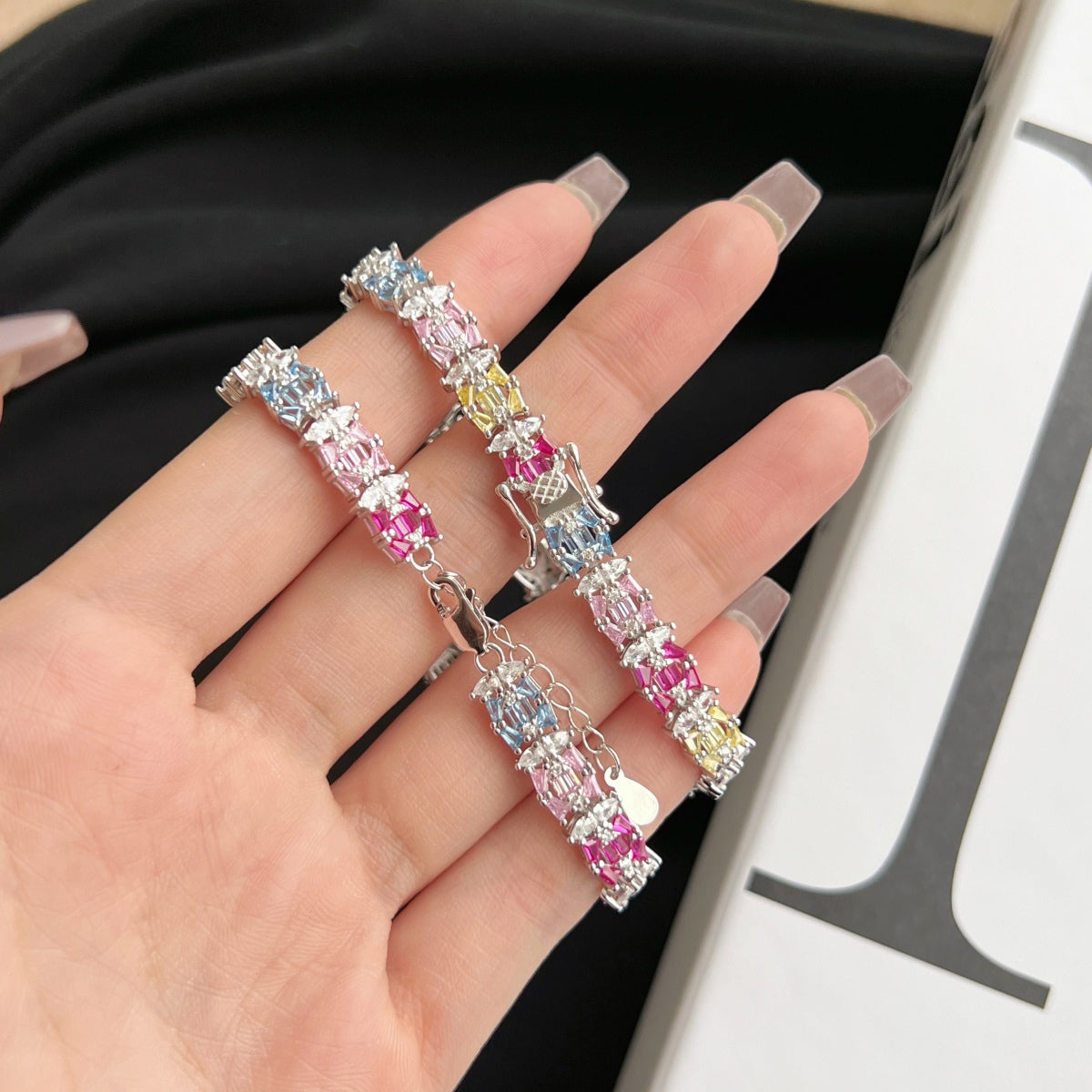 [Polaidi Jewelry]Delicate Colorful Multi Cut Party Bracelet