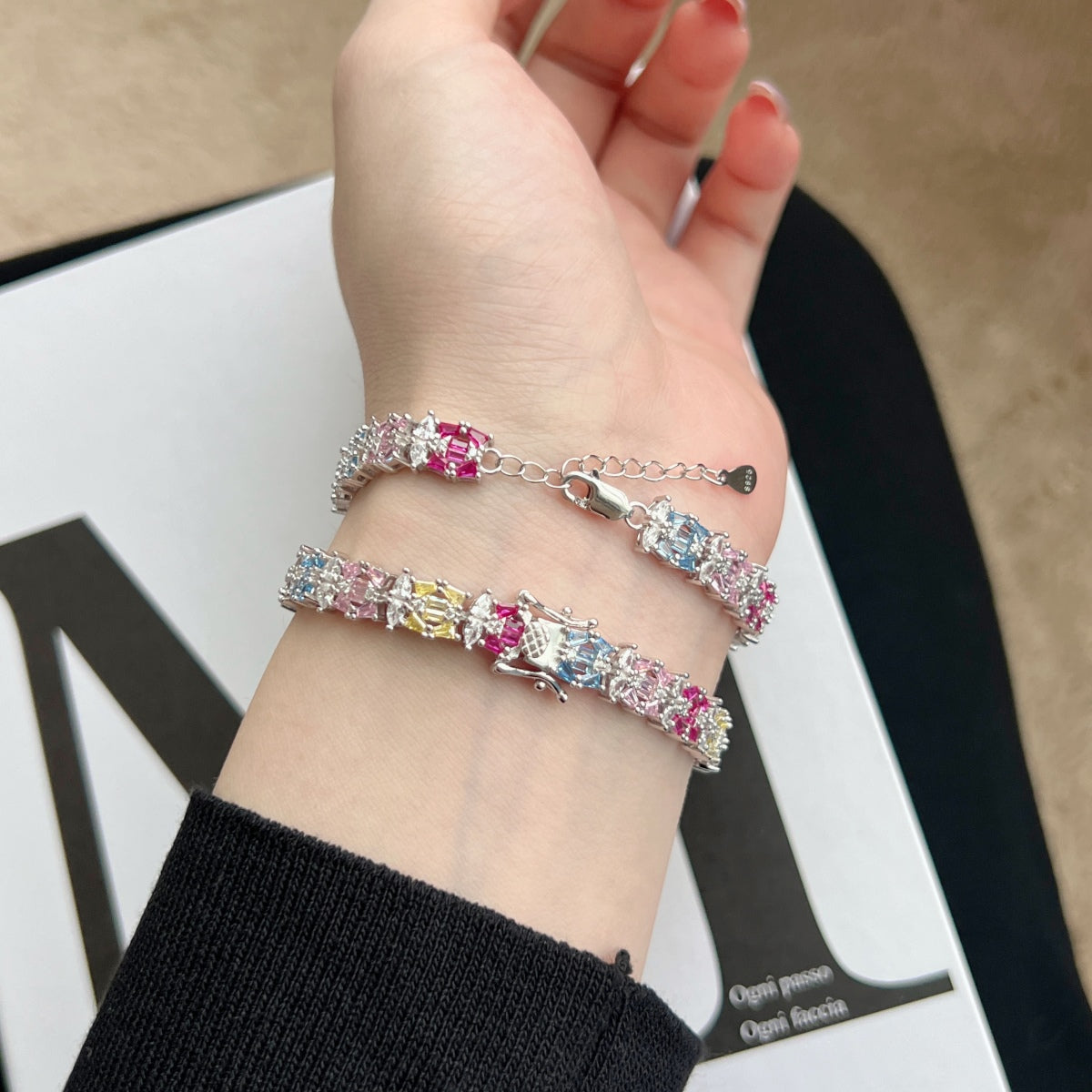 [Polaidi Jewelry]Delicate Colorful Multi Cut Party Bracelet