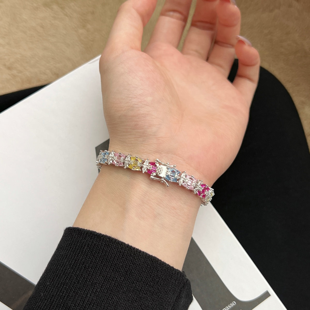 [Polaidi Jewelry]Delicate Colorful Multi Cut Party Bracelet