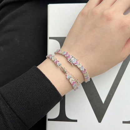 [Polaidi Jewelry]Ornate Sparkling Round Cut Party Bracelet