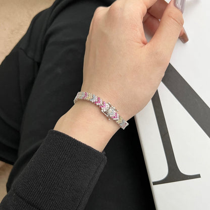 [Polaidi Jewelry]Ornate Sparkling Round Cut Party Bracelet