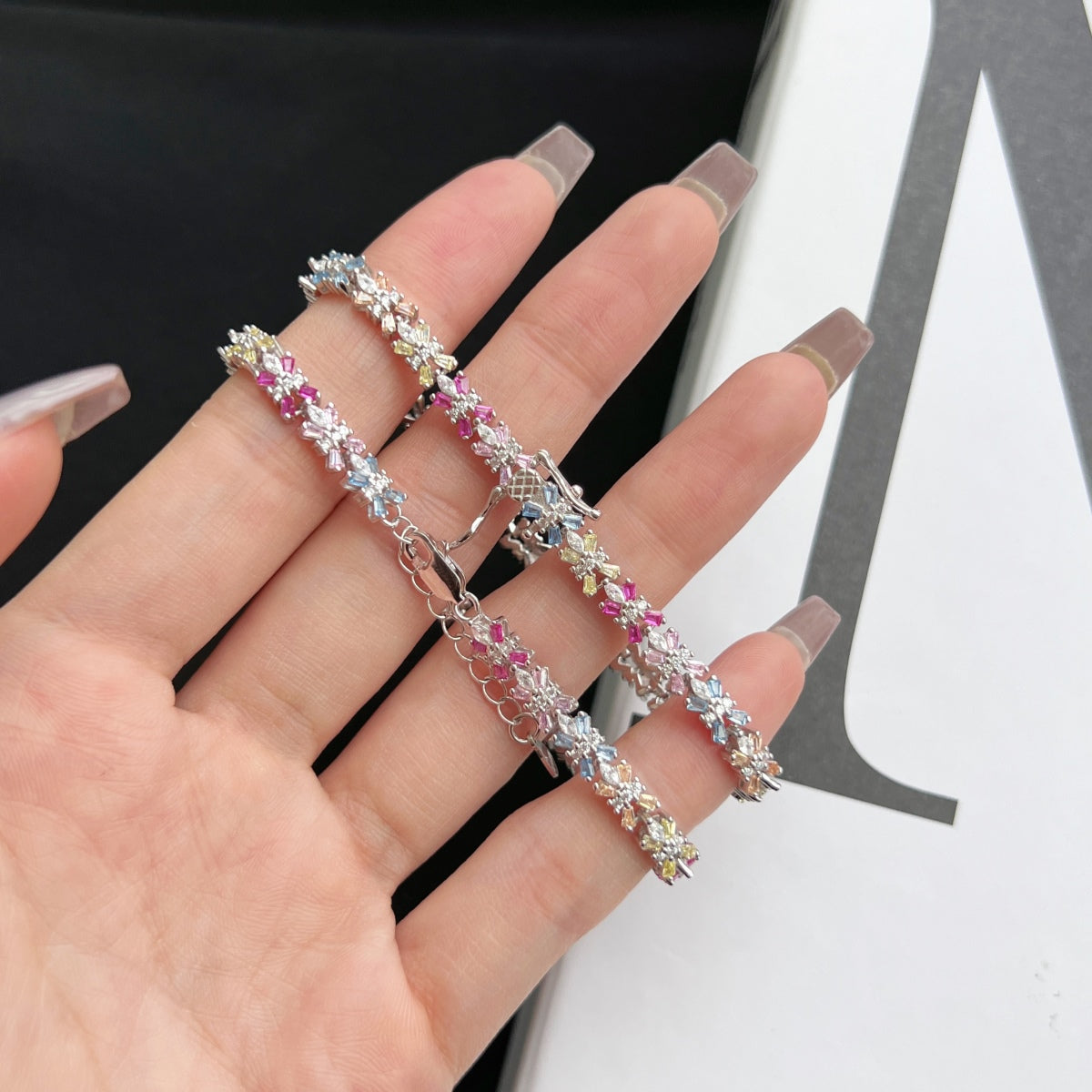 [Polaidi Jewelry]Radiant Colorful Emerald Cut Party Bracelet