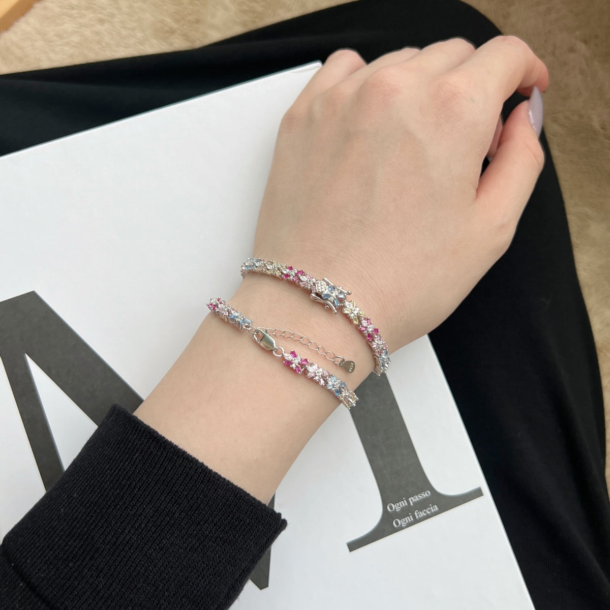 [Polaidi Jewelry]Radiant Colorful Emerald Cut Party Bracelet
