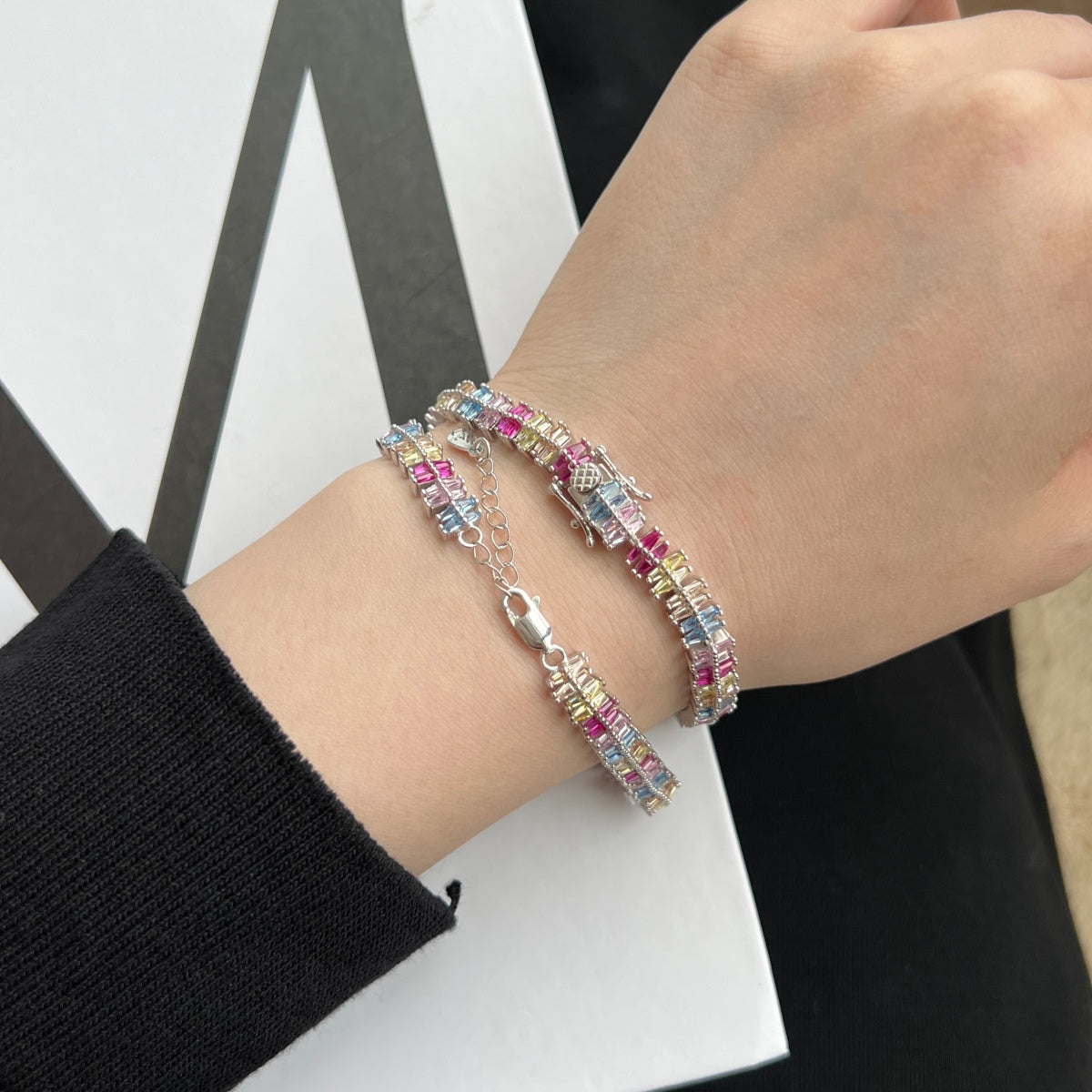[Polaidi Jewelry]Sparkling Exquisite Multi Cut Party Bracelet