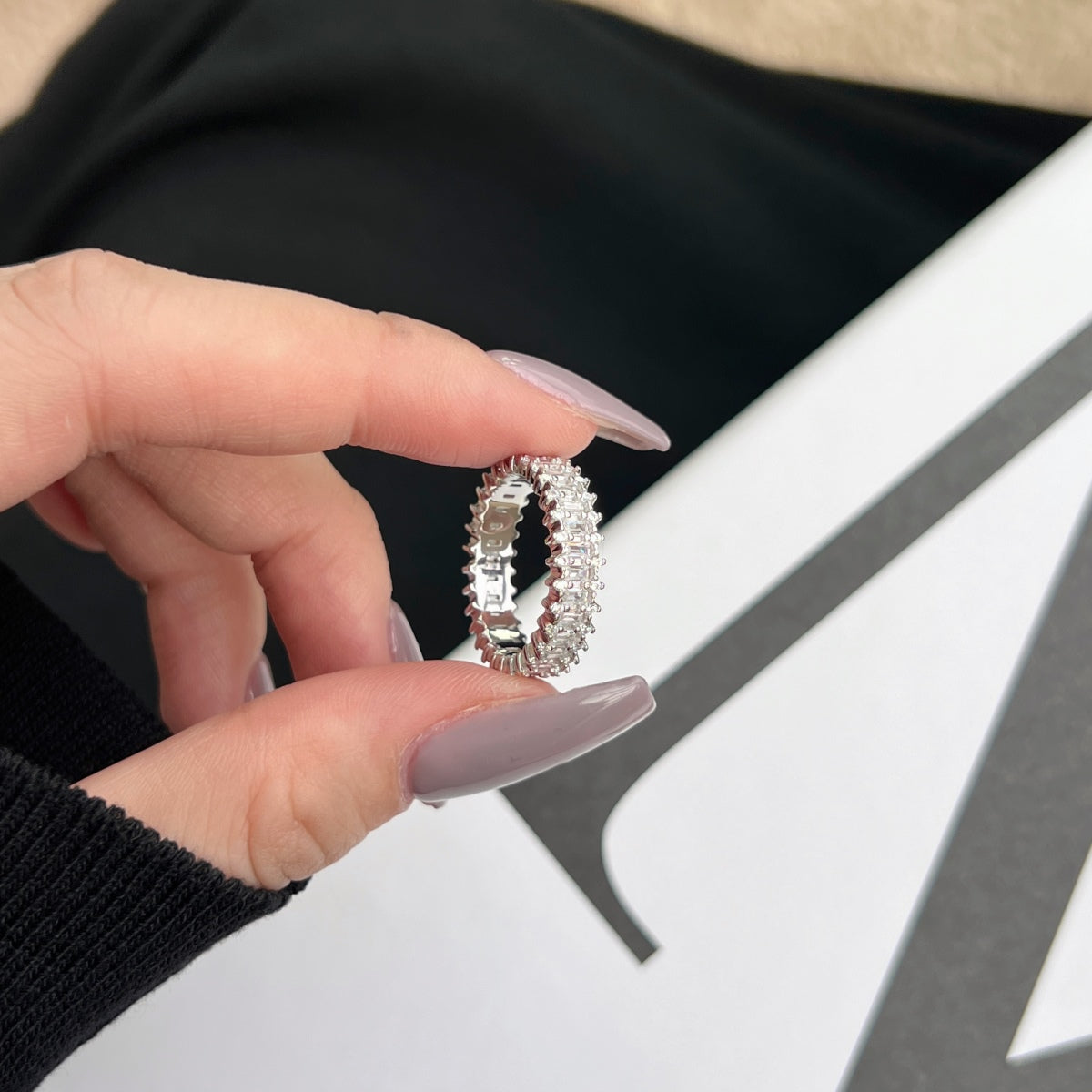 [Polaidi Jewelry]Splashy Ornate Emerald Cut Cocktail Ring