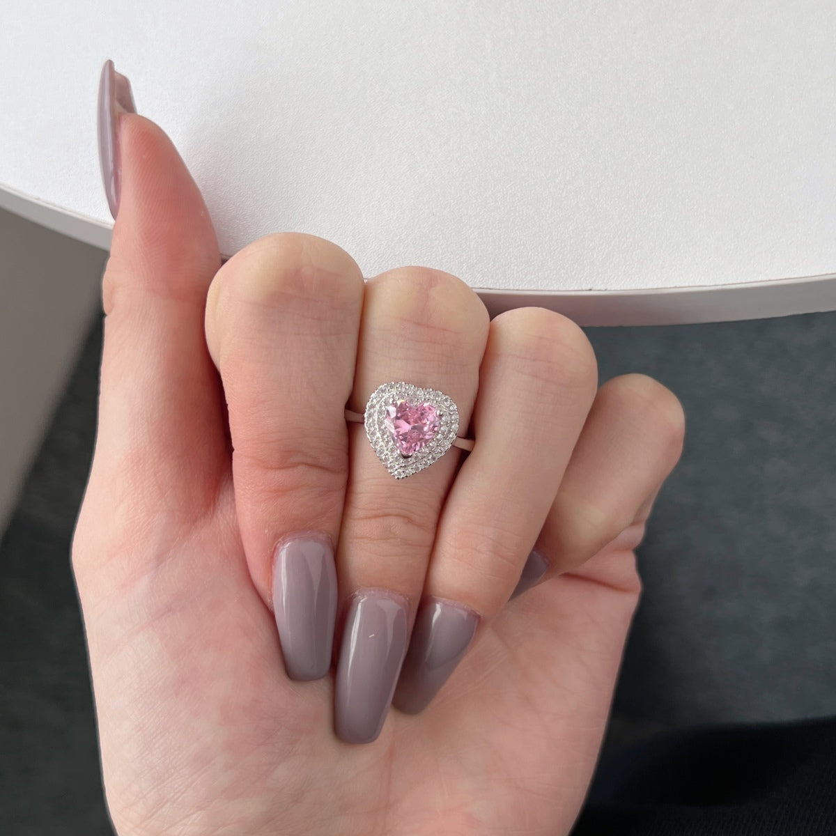 [Polaidi Jewelry]Delicate Ebullient Heart Shape Wedding Ring