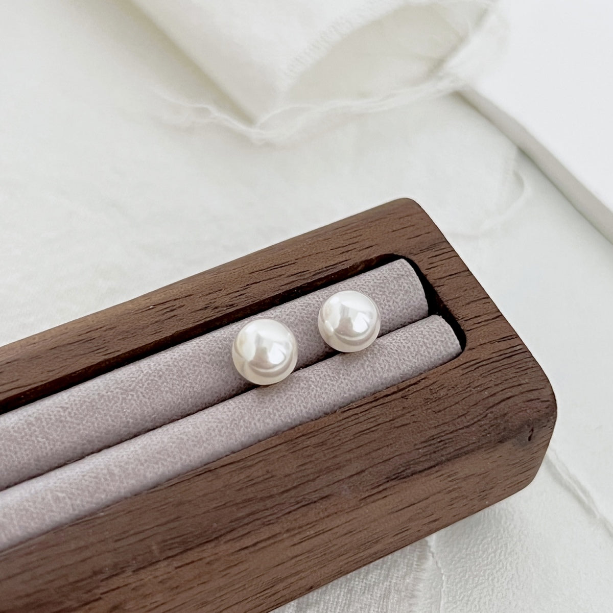 [Polaidi Jewelry]Delicate Pearl Earrings