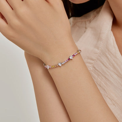 [Polaidi Jewelry]Romantic Heart Shape Round Cut Lover Bracelet