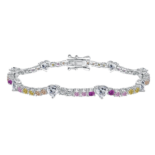[Polaidi Jewelry]Romantic Heart Shape Round Cut Lover Bracelet