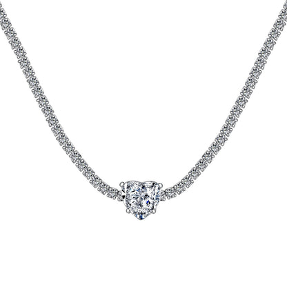 [Polaidi Jewelry]2.0 Carat Sparkling Tennis Heart Cut Necklace