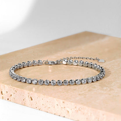 [Polaidi Jewelry]Dazzling Sparkling Round Cut Daily Bracelet