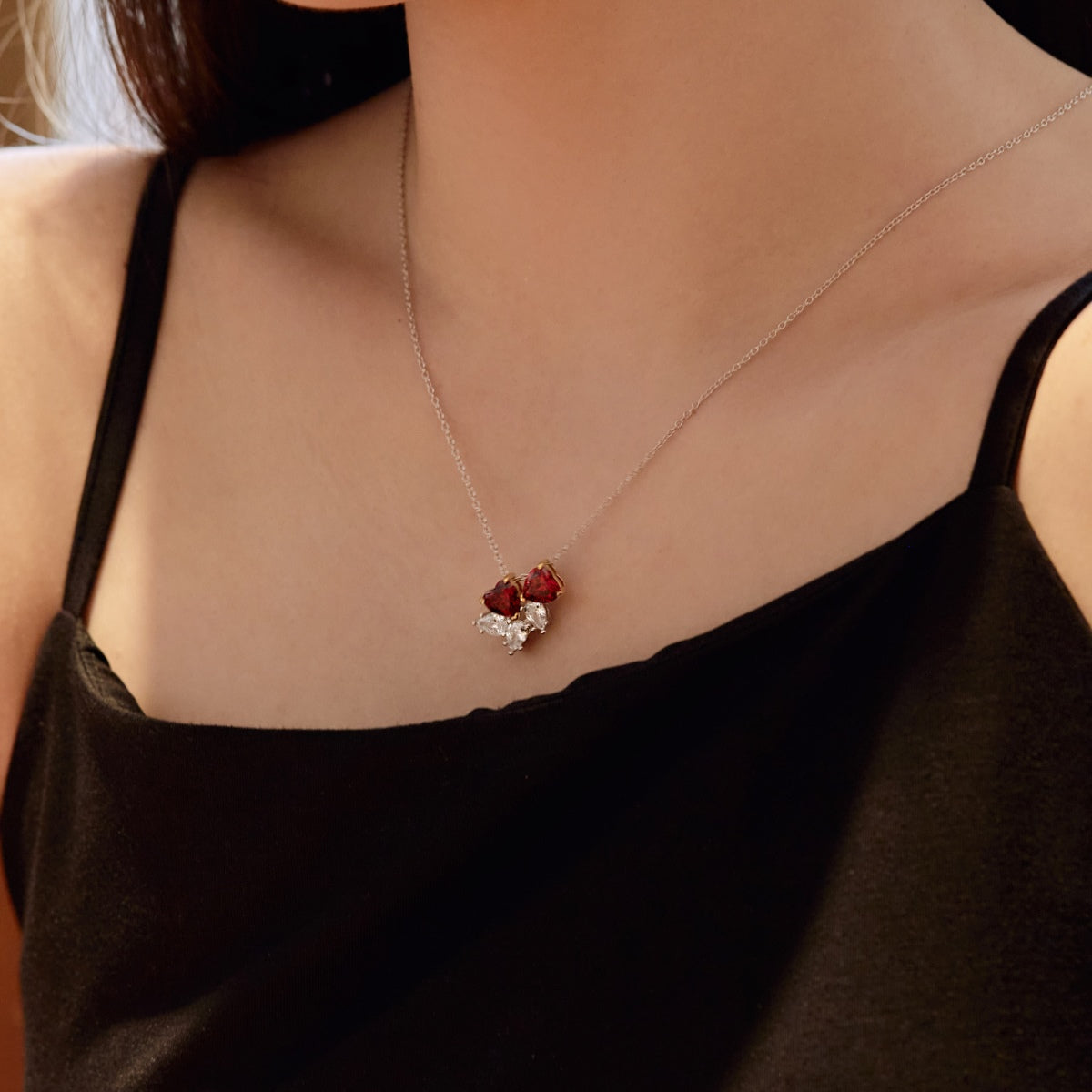 [Polaidi Jewelry]Dainty Red Heart Necklace